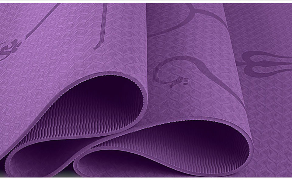 Non Slip TPE Yoga Mat Position Line Beginner - Image 6