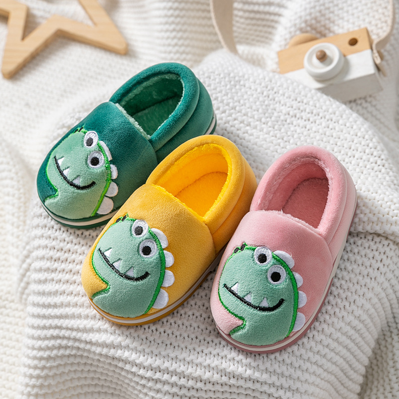 Children's Bags Heel Cartoon Dinosaur Plush Cotton Shoes - Image 3