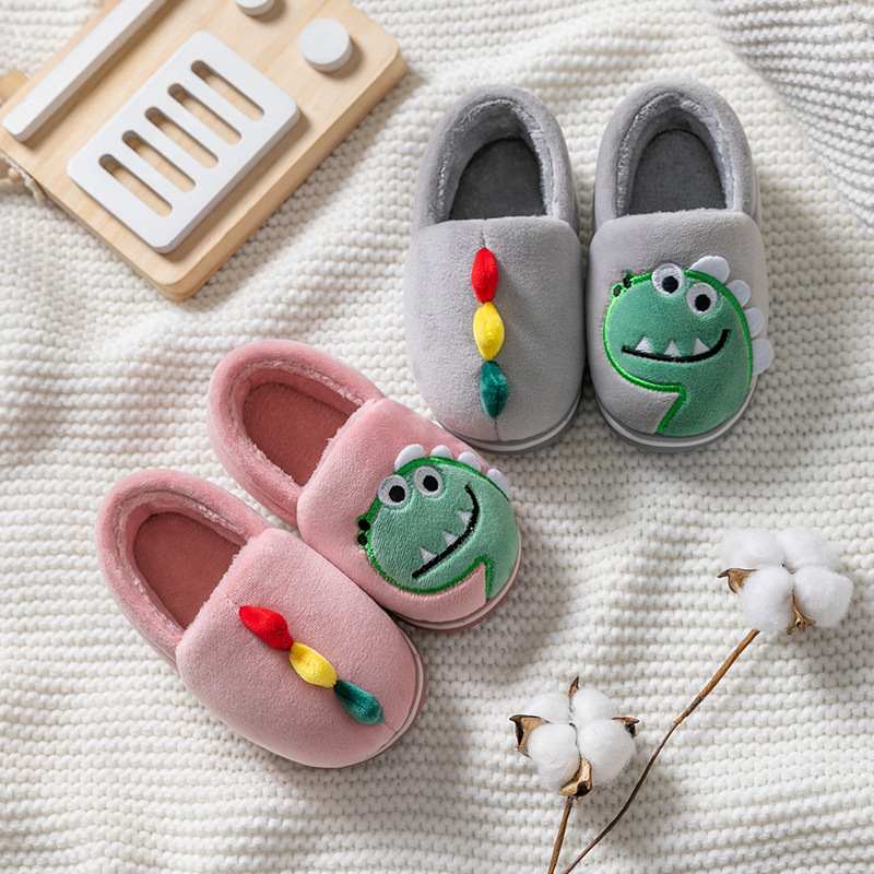 Children's Bags Heel Cartoon Dinosaur Plush Cotton Shoes - Image 5
