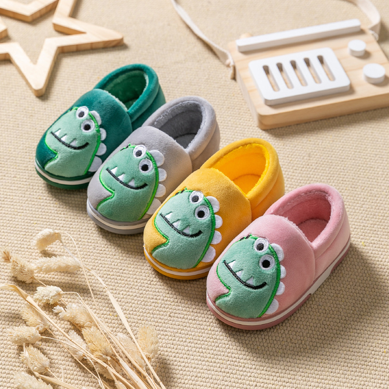 Children's Bags Heel Cartoon Dinosaur Plush Cotton Shoes - Image 7