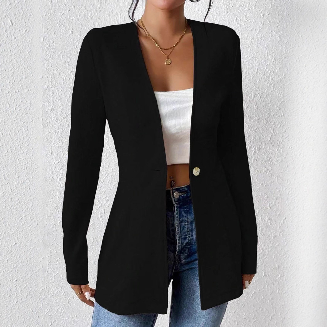 Korean Fashion Temperament V-neck Long Sleeve Small Suit Jacket - Image 10