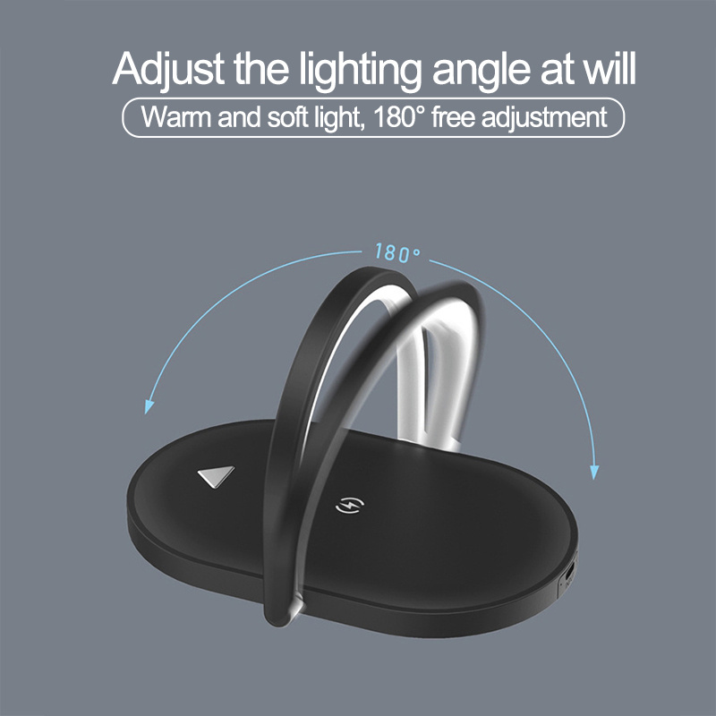 3 In 1 Foldable Wireless Charger Night Light Wireless Charging Station Stonego LED Reading Table Lamp 15W Fast Charging Light - Image 10