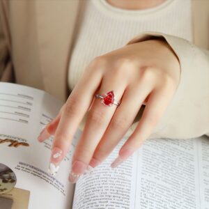 High-end S925 Sterling Silver 4ct Drop-shaped Ice Flower Cut Ring 812 Colored Gems High Carbon Diamond Women's Ring
