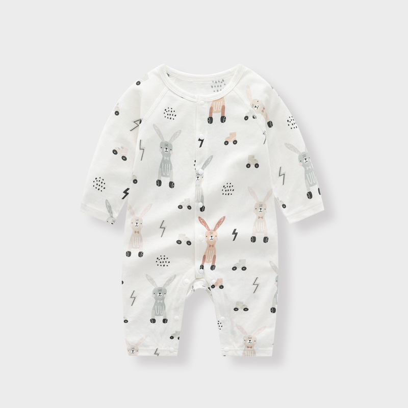Light And Soft Bamboo Fiber Baby Jumpsuit Floral Animal Cute Print Spring Autumn Newborn Clothes Unisex Long Sleeve Baby Rompers For Boys Girls - Image 6